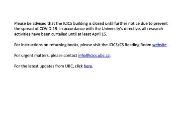 ICICS Building Closed Due to COVID-19